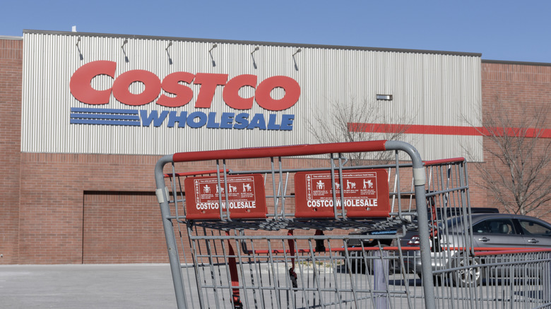 Shopping cart outside of a Costco store