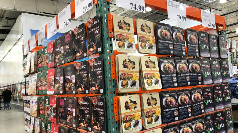 Gift cards for sale at a Costco store