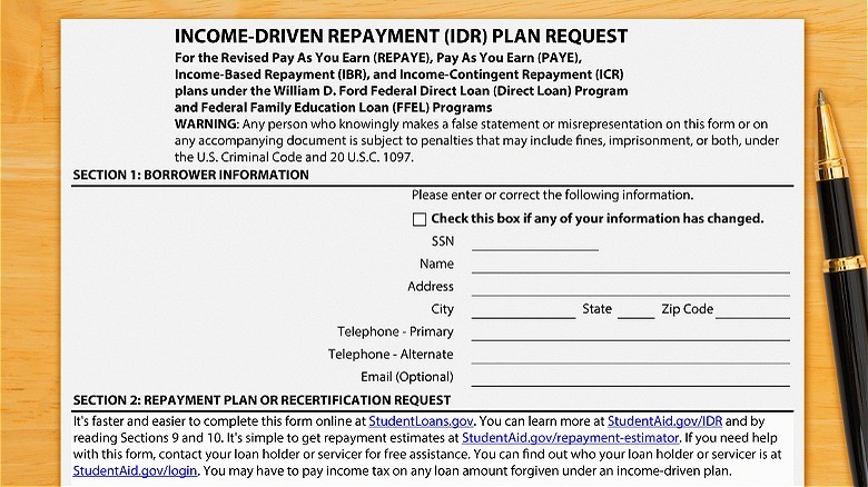IDR application form