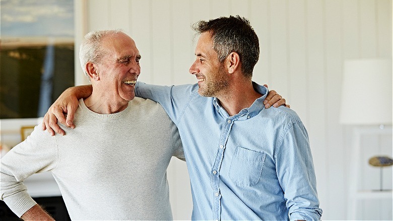 Senior father and his son