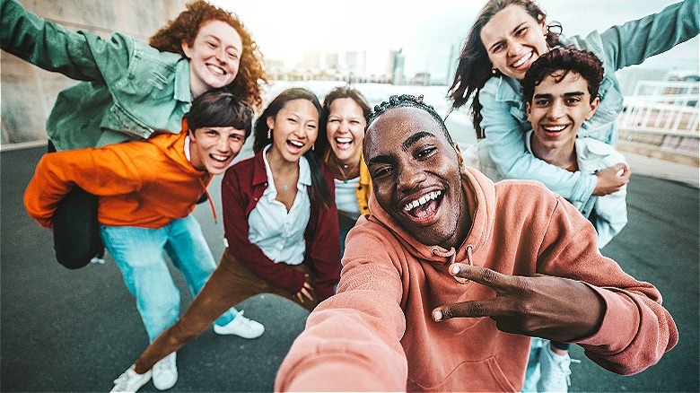 Group of young people smiling