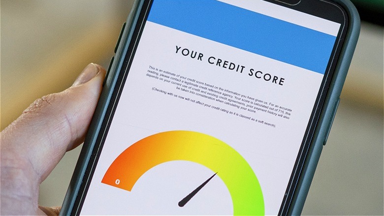 Couple looking at credit score