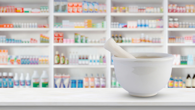 a pharmacy counter