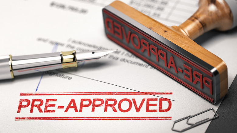 a pre-approved stamp