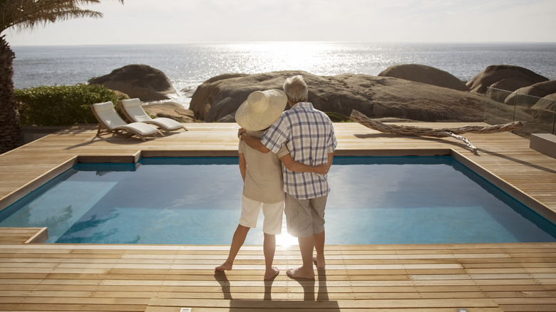 retirees on vacation at a beach house