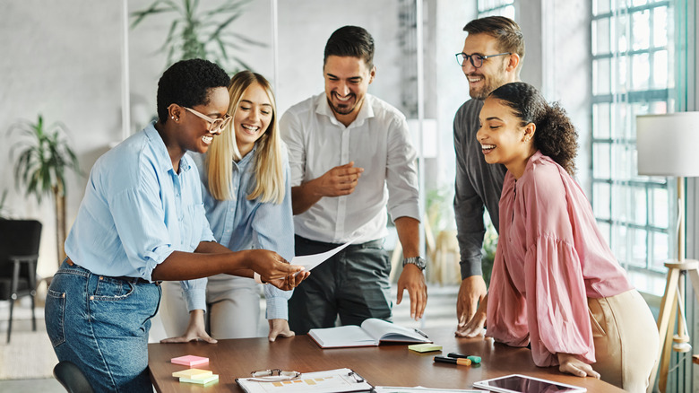 young workers in an office