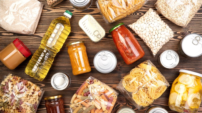 Groceries on table