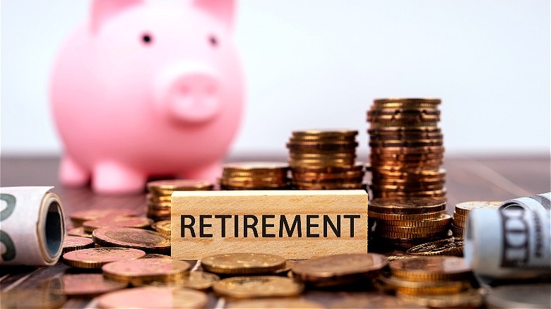 Retirement savings money pig