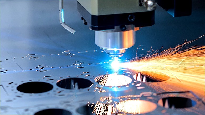 A CNC machine in action