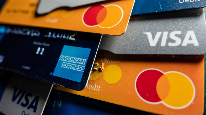 A stack of credit cards