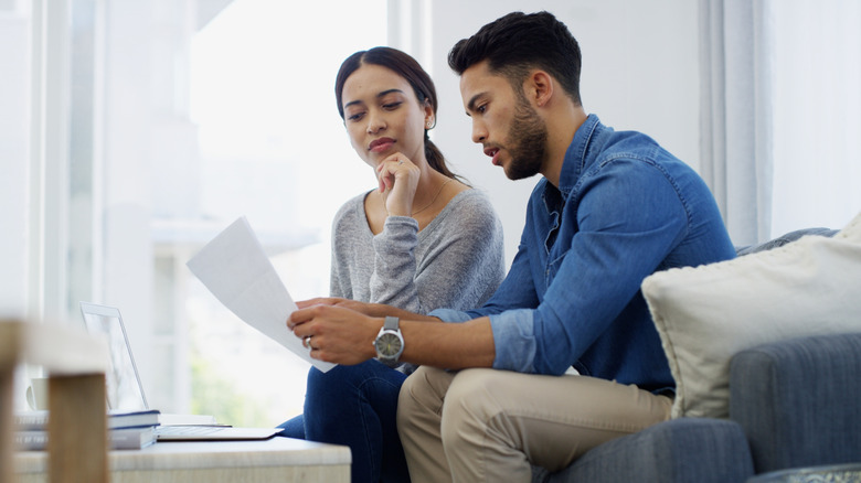 couple looking over their finances