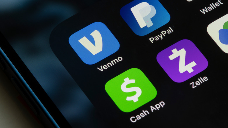 Different payment apps displayed on a phone screen