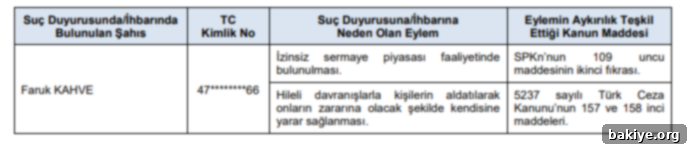 SPK'dan Ceza ve Suç Duyurusu 5 SPK 2024-13 bülteni suç duyurusu detayları 3