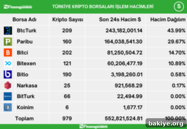 Türkiye'deki Kripto Para Borsalarının İşlem Hacmi Dağılımı - Resim 2