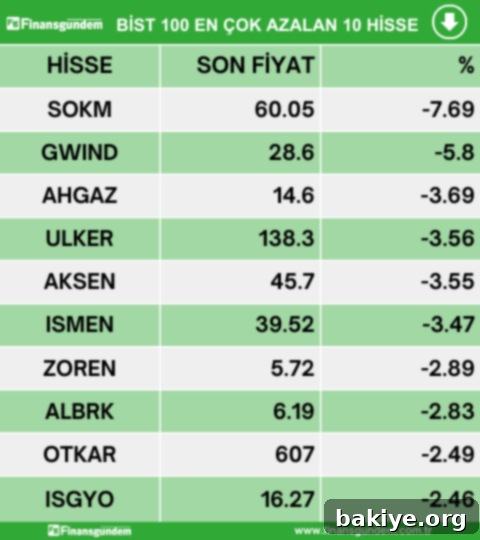 Günün BİST100 Karnesi: Yükselenler, Düşenler ve Hacim Rekortmenleri (30 Mayıs 2024) 3 Borsa İstanbul En Çok Azalan Hisseler