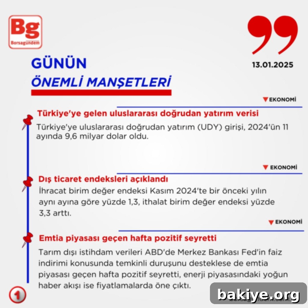 Manşetlerde Bugün 2 Türkiye'ye Uluslararası Doğrudan Yatırım Akışı