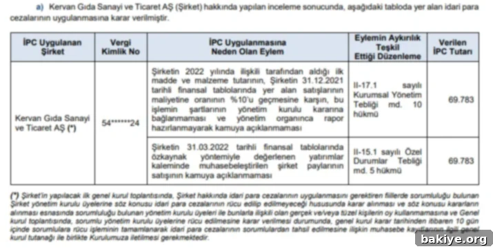 SPK Kural İhlallerine İdari Para Cezası Kesti 2 SPK 2025-5 Bültenindeki İdari Para Cezası Tablosu