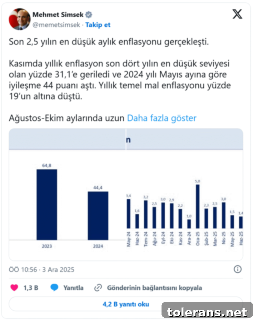Enflasyonda Umut Işığı: Şimşek'ten Düşüş Sinyali 2 Hazine ve Maliye Bakanı Mehmet Şimşek'in açıklaması